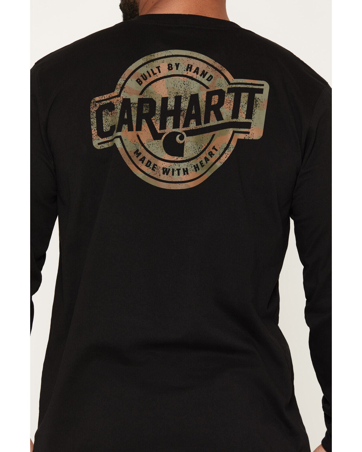 Image #4 - Carhartt Men's Camo Badge Long Sleeve Graphic Work T-Shirt, Black, hi-res