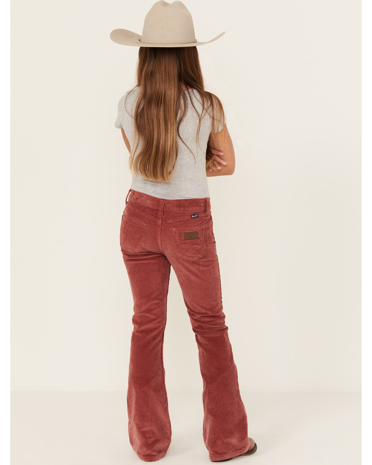 Image #3 - Wrangler Girls' Corduroy Stretch Flare Jeans, Rust Copper, hi-res