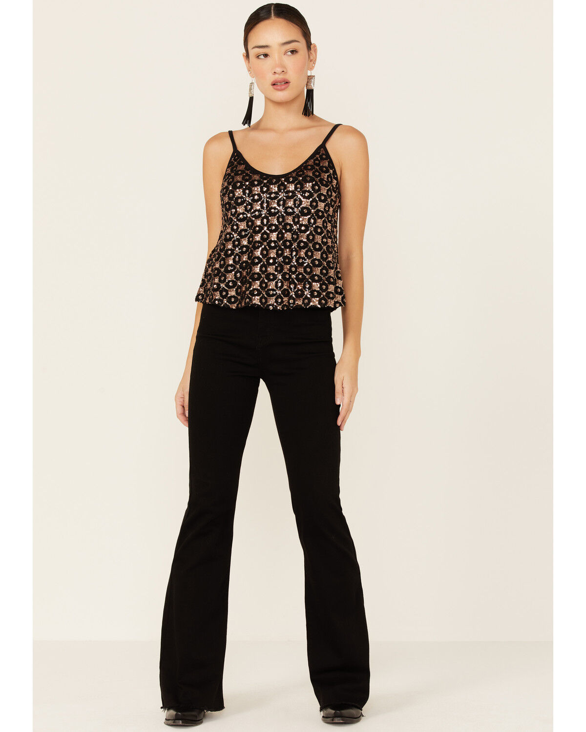 Image #4 - Shyanne Women's Sequin Cami, Black, hi-res