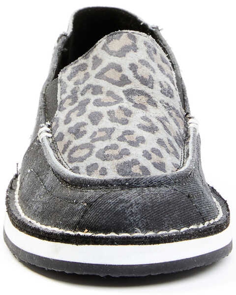 Image #4 - RANK 45® Women's Leopard Casual Slip-On Shoe - Moc Toe , Grey, hi-res