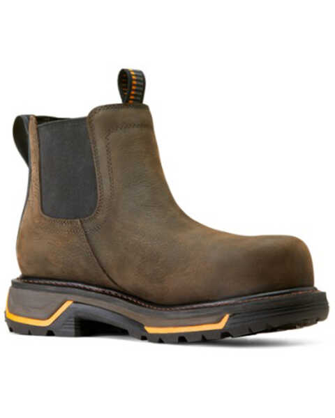 Image #1 - Ariat Men's Big Rig Waterproof Chelsea Work Boots - Composite Toe, Brown, hi-res