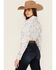 Image #4 - Rough Stock by Panhandle Women's Bandana Print Long Sleeve Pearl Snap Stretch Western Shirt, Blue, hi-res