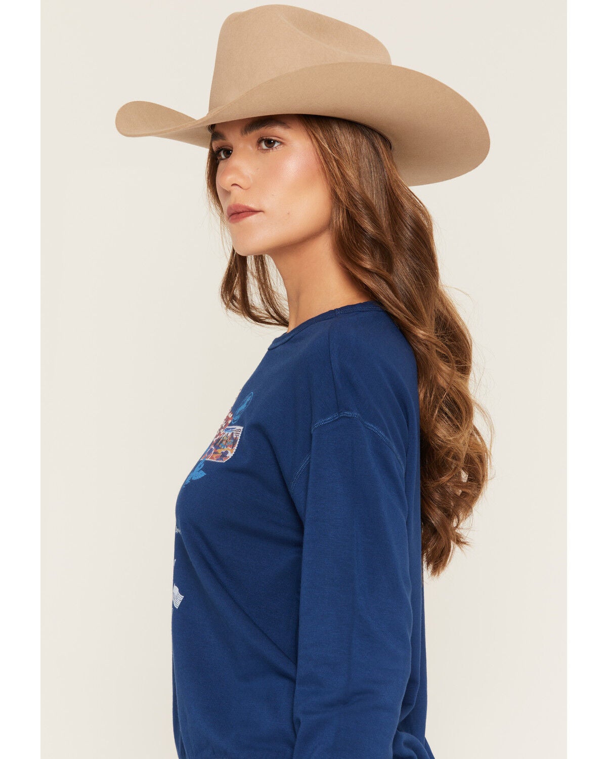 Image #2 - Shyanne Women's Dear America Long Sleeve Graphic Tee, Navy, hi-res
