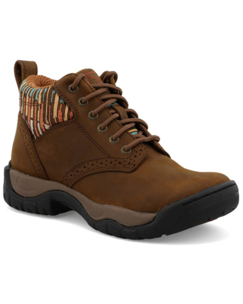 Twisted X Women's 4" All Around Lace Up Hiking Multi Brown Work Boot - Round Toe , Brown, hi-res