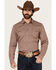 Image #1 - Cody James Men's Ramon Plaid Print Long Sleeve Snap Western Shirt, Brown, hi-res