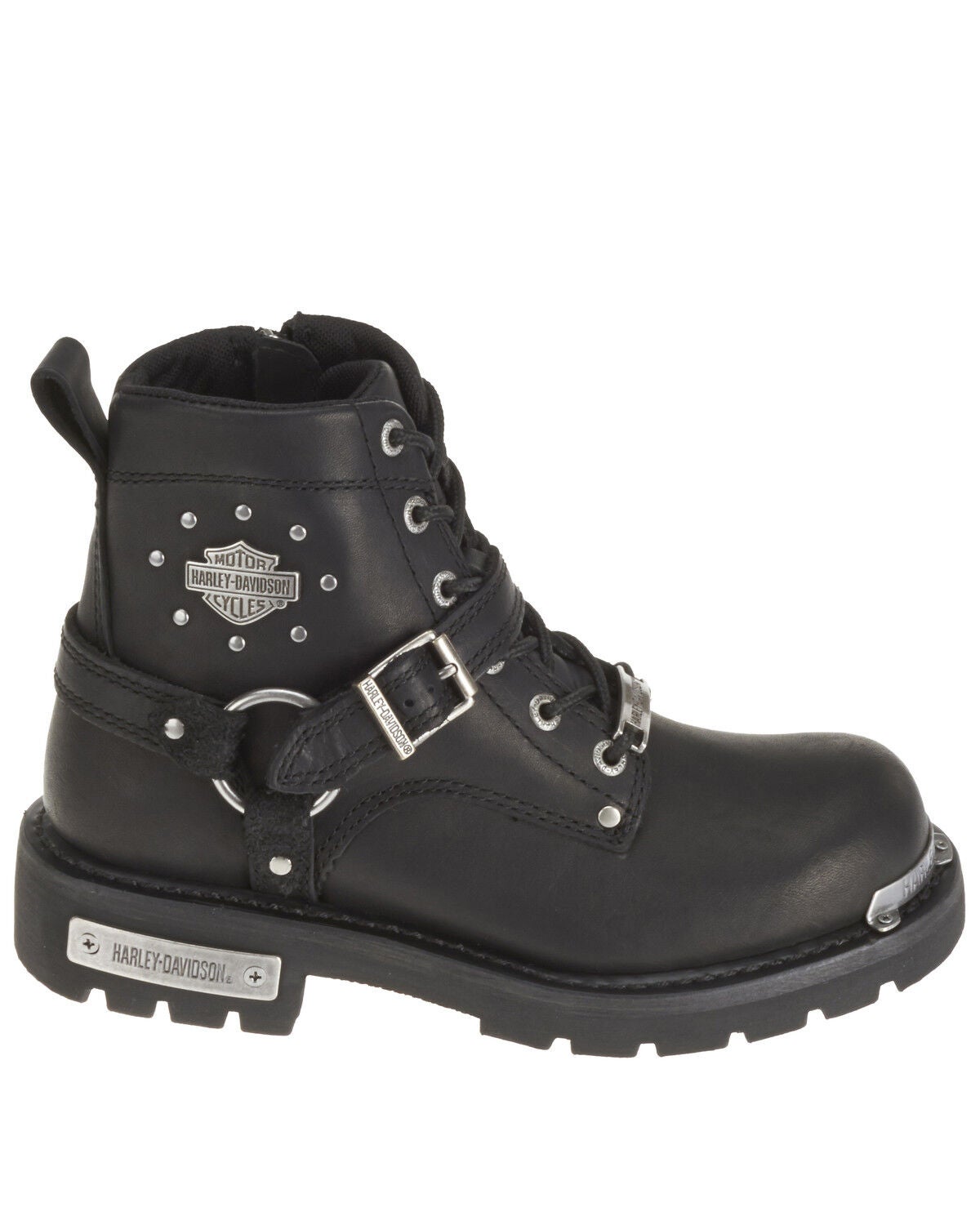Image #2 - Harley Davidson Women's Becky Moto Boots - Round Toe, Black, hi-res