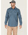 Image #1 - Cody James Men's FR Foulard Print Long Sleeve Pearl Snap Work Shirt , Medium Blue, hi-res