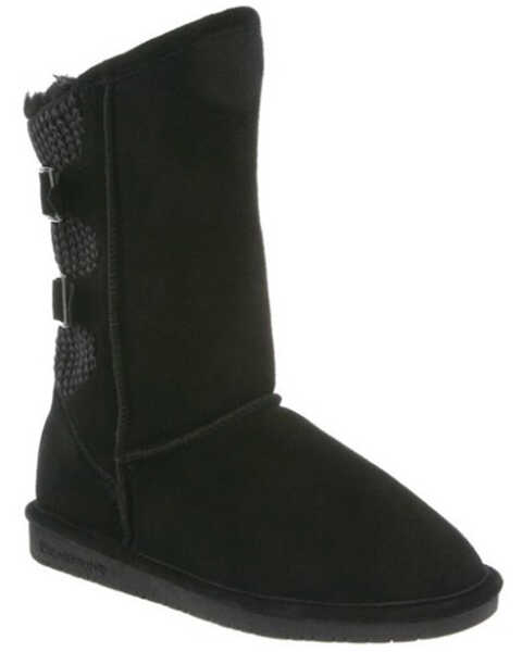 Bearpaw Women's Boshie Wide Casual Boots - Round Toe , Black, hi-res