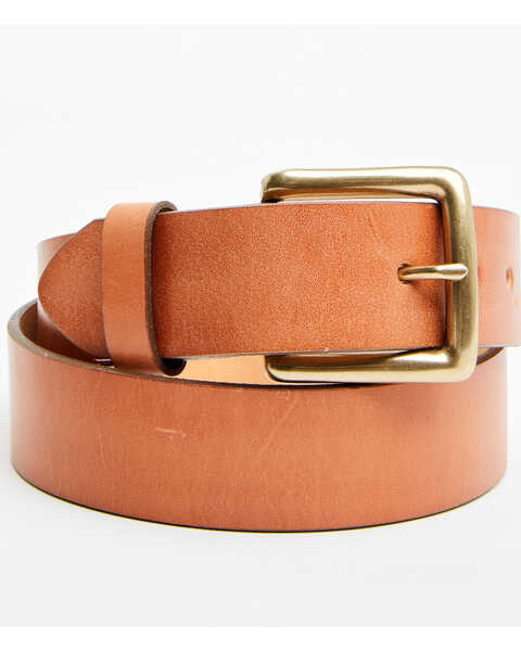 Image #1 - Brothers and Sons Reid Smooth Leather Belt , Tan, hi-res