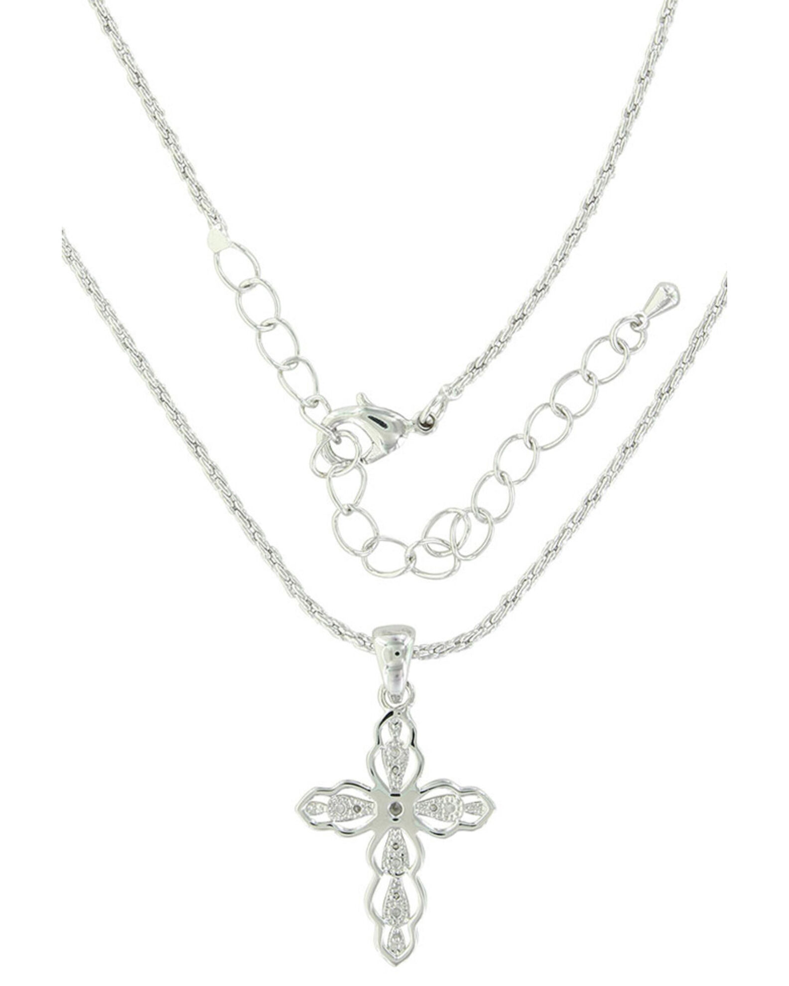 Image #2 - Montana Silversmiths Women's Against The Light Cross Necklace, Silver, hi-res