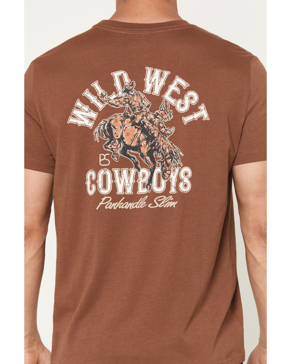 Image #4 - Panhandle Slim Men's Wild West Cowboys Short Sleeve Graphic T-Shirt, Brown, hi-res