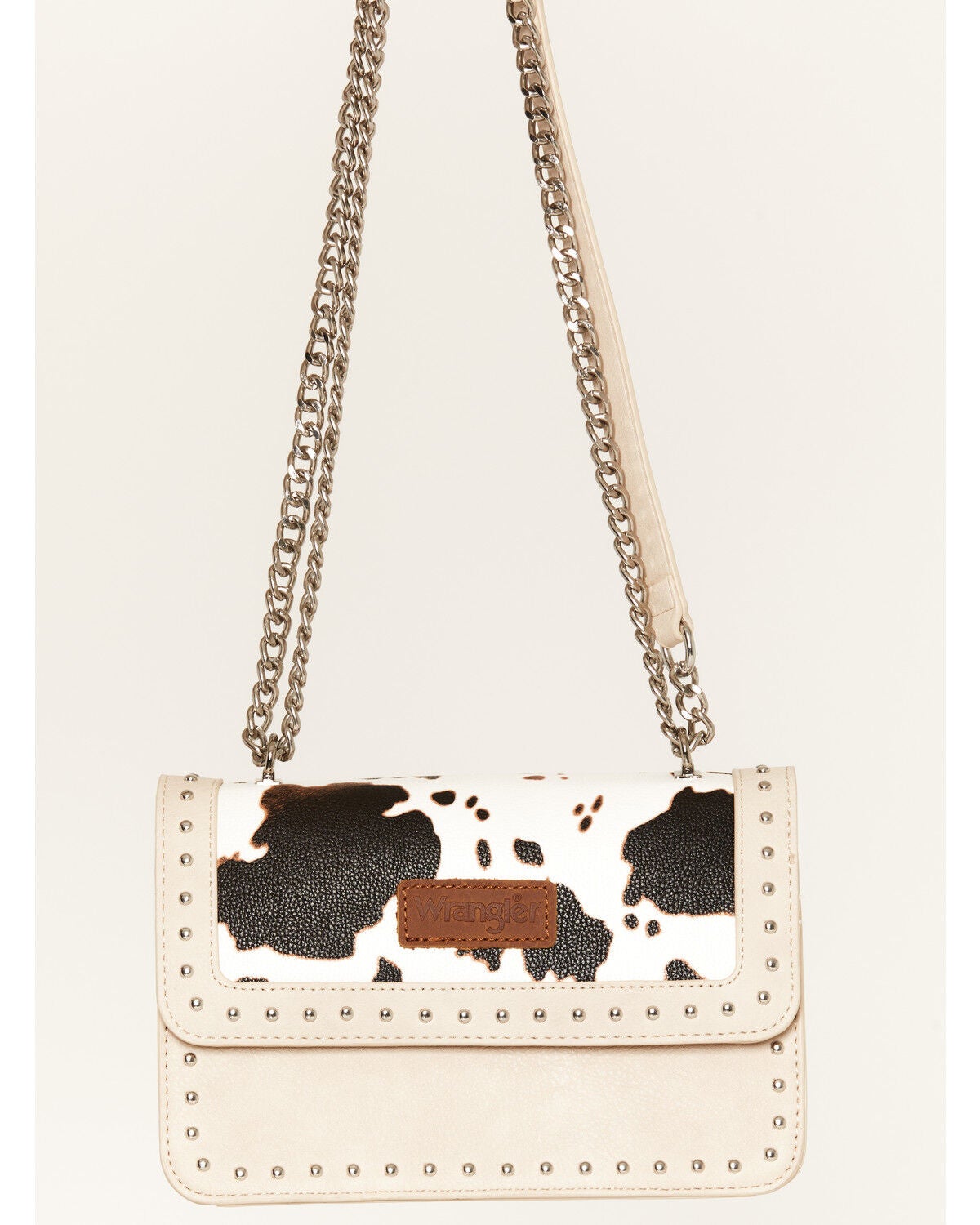 Image #2 - Wrangler X Boot Barn Women's Cow Print Large Clutch with Chain Strap, Beige, hi-res