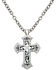 Montana Silversmiths Antiqued Scalloped Cross Necklace, Silver, hi-res