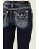 Image #2 - Miss Me Women's Dark Wash Mid Rise Barbed Wire Stitch Pocket Bootcut Stretch Denim Jeans, , hi-res