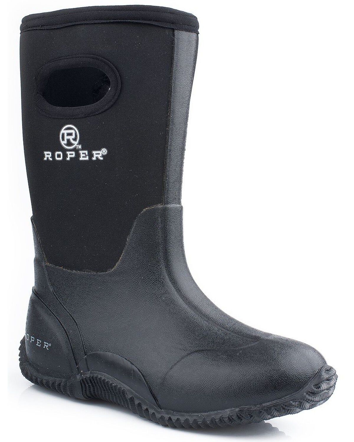 Image #1 - Roper Boys' Neoprene Boots - Round Toe, Black, hi-res