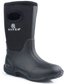 Roper Youth Boys' Black Neoprene Boots, Black, hi-res