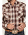 Image #3 - Ely Walker Men's Plaid Print Long Sleeve Pearl Snap Western Shirt, Burgundy, hi-res