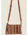 Image #2 - Shyanne Women's Wysteria Suede Woven Striped Crossbody Bag, Brown, hi-res