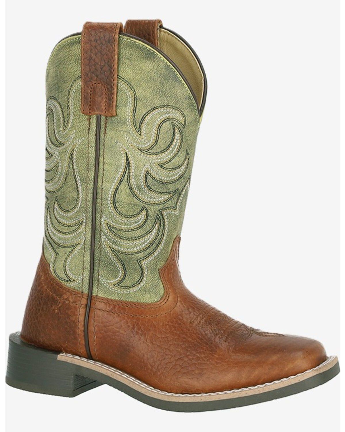 Image #2 - Smoky Mountain Little Boys' Grant Performance Western Boots - Broad Square Toe, Green, hi-res