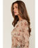 Image #2 - Shyanne Women's Oakvalley Western Print Long Sleeve Mesh Top, Beige, hi-res