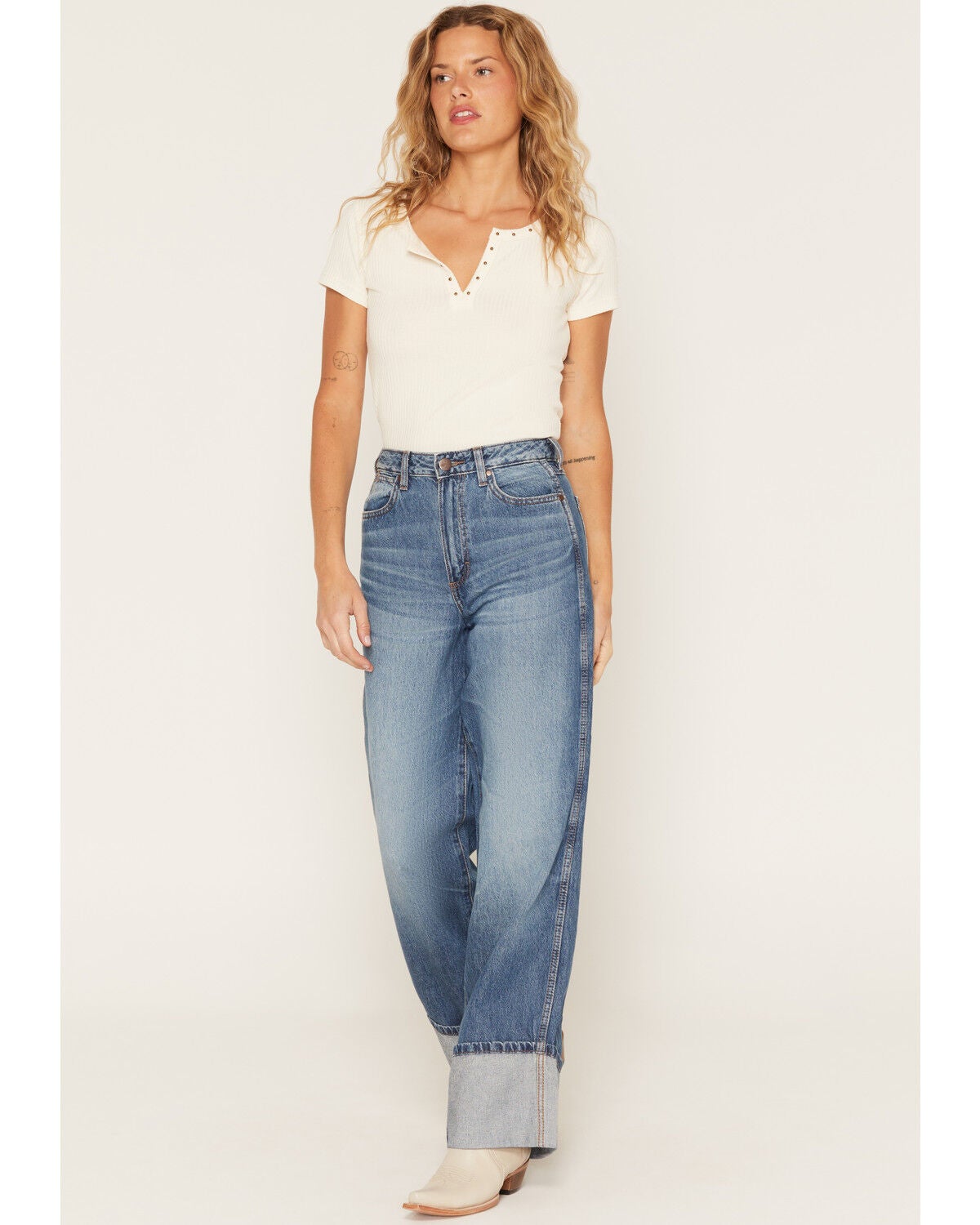 Image #1 - Wrangler Retro Women's Milena Medium Wash High Rise Wide Leg Denim Jeans, Medium Wash, hi-res
