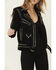 Image #3 - Understated Leather Women's Black Dome Studded Moto Suede Jacket , , hi-res