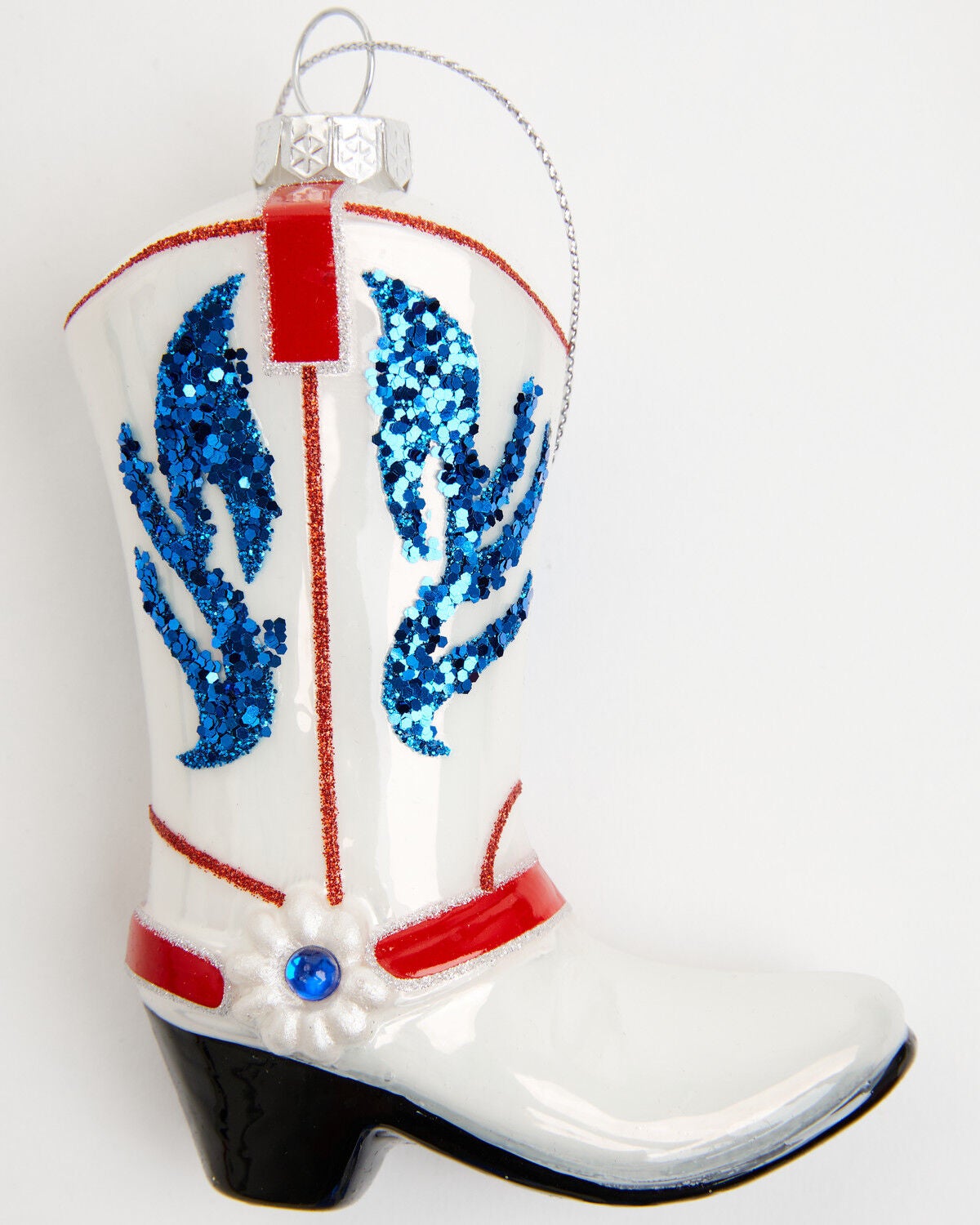 Image #4 - Boot Barn Cowboy Boots Glass Christmas Ornament Set - 4 Piece, Red/white/blue, hi-res