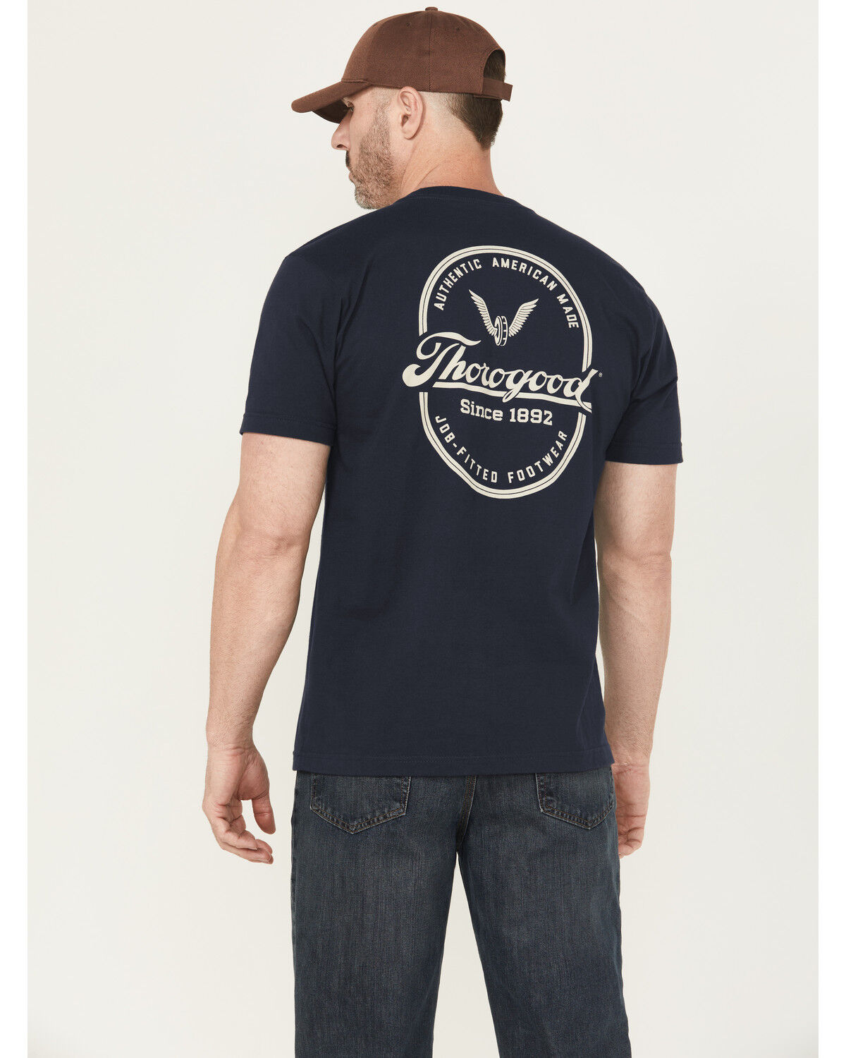 Image #4 - Thorogood Men's American Made Short Sleeve Pocket T-Shirt, Dark Blue, hi-res