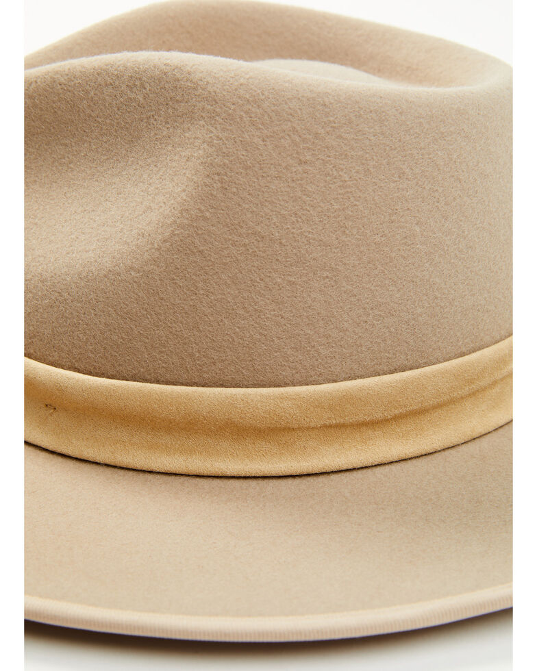 Shyanne Women's Biege Pinch Wool Felt Fedora Hat , Beige/khaki, hi-res