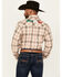 Image #4 - Wrangler Men's Mexico Logo Plaid Print Long Sleeve Snap Western Shirt, Tan, hi-res