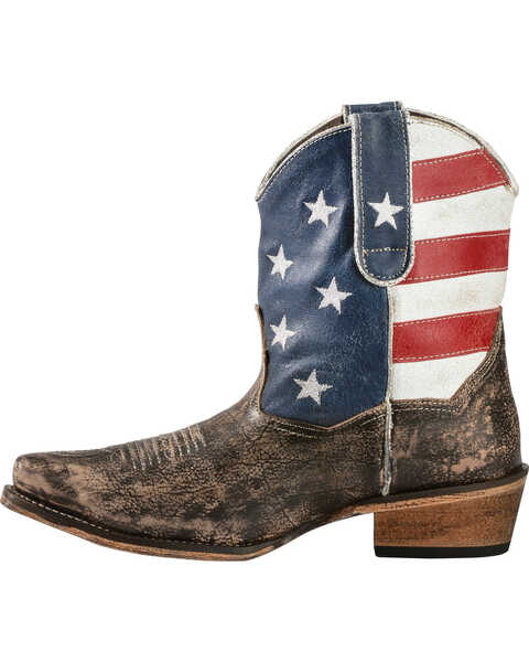 Image #6 - Roper Women's Americana Patriotic Boots - Snip Toe, Brown, hi-res