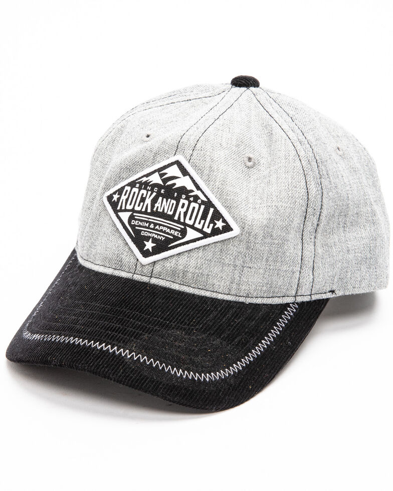 Rock & Roll Cowboy Men's Mountain Logo Patch Cap , Grey, hi-res