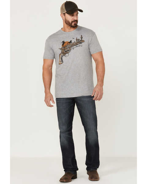 Cody James Men's Gun Scene Graphic Charcoal T-Shirt , Grey, hi-res