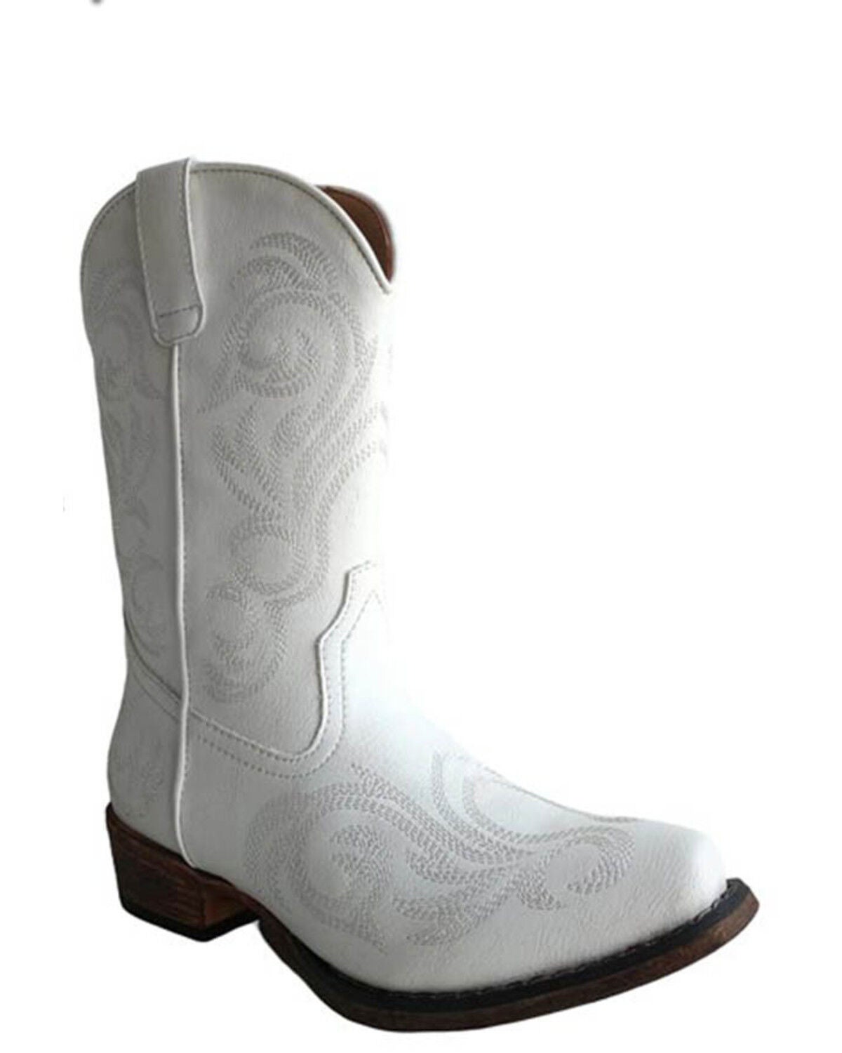 Image #1 - Roper Little Girls' Riley Western Boots - Snip Toe, White, hi-res