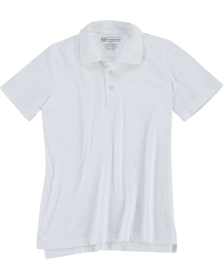 5.11 Tactical Women's Jersey Short Sleeve Polo, White, hi-res