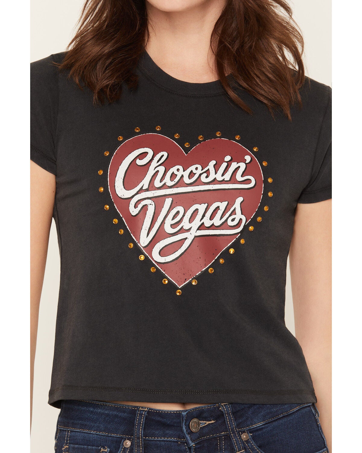 Image #3 - Blue Life Women's Choosin' Vegas Short Sleeve Graphic Tee, Black, hi-res