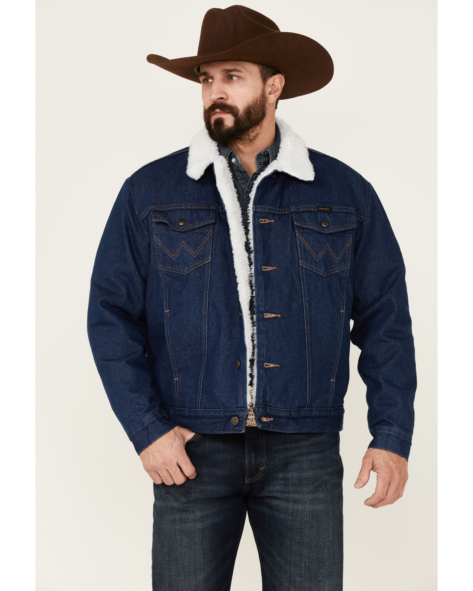 Wrangler Men's Yellowstone Medium Rinse Button Down Heavyweight Sherpa  Denim Jacket - Country Outfitter