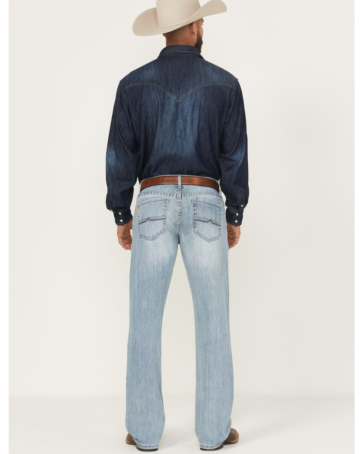 Image #3 - Cinch Men's Light Wash Slim Bootcut Performance Stretch Denim Jeans, Light Wash, hi-res