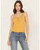 Image #1 - Cleo + Wolf Women's Rib Knit Henley Tank, Light Yellow, hi-res