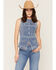 Image #1 - Blue B Women's Boot Barn Exclusive Embroidered Western Motif Denim Top, Medium Wash, hi-res