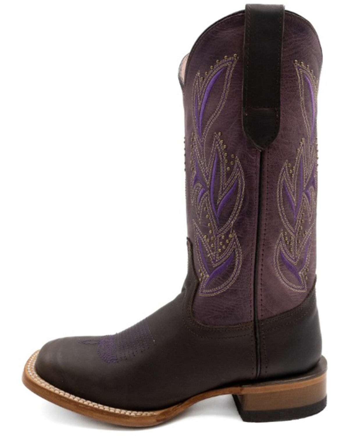 Image #3 - Ferrini Women's Maggie Western Boots - Broad Square Toe, Chocolate, hi-res