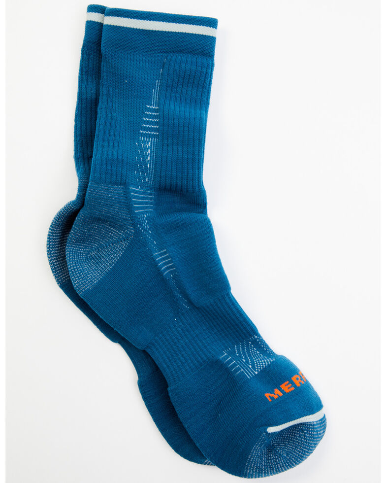 Merrell Men's Cushioned Crew Socks, Blue, hi-res
