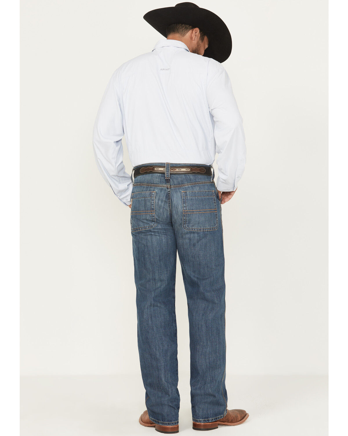Image #3 - Cinch Men's Grant Medium Wash Relaxed Bootcut Rigid Utility Denim Jeans, Indigo, hi-res