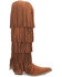 Image #2 - Dingo Women's Wild Child Suede Fringe Tall Western Boots - Snip Toe, Brown, hi-res