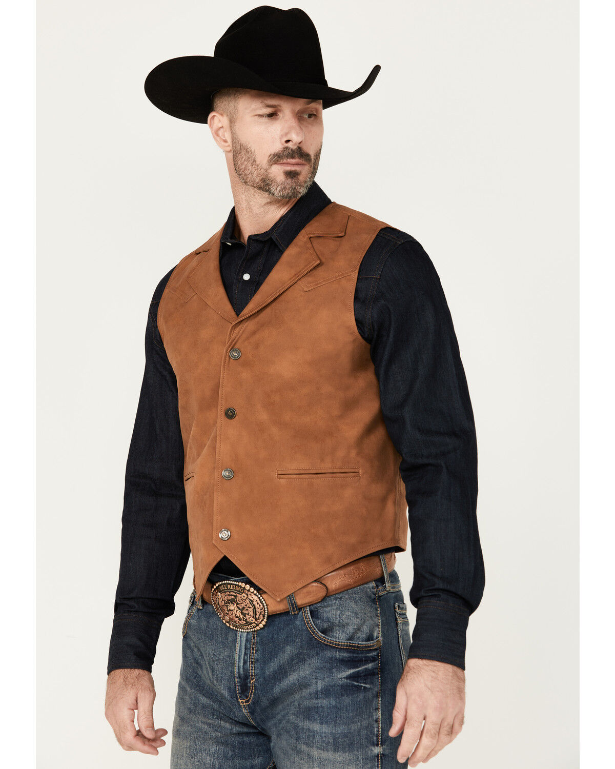 Image #3 - Cody James Men's Hideout Faux Leather Vest, , hi-res