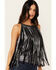 Image #2 - Idyllwind Women's Prescott Foiled Faux Suede Fringe Tank, Black, hi-res