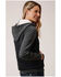 Roper Women's Charcoal Quilted Drawstring Hoodie Jacket, Charcoal, hi-res