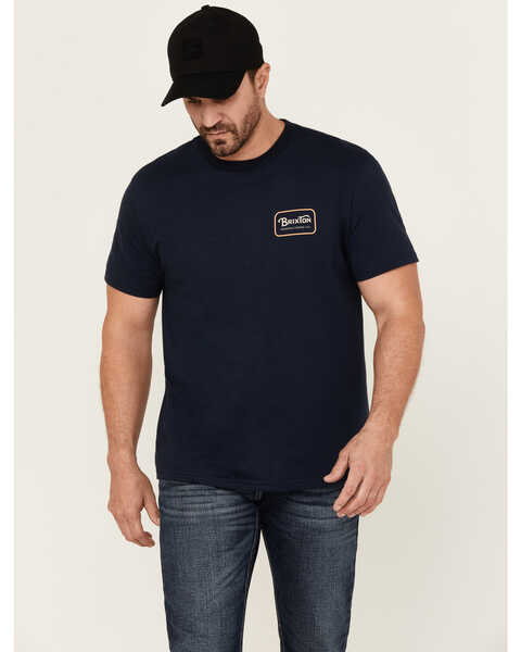 Brixton Men's Grade Logo Short Sleeve Graphic T-Shirt , Navy, hi-res