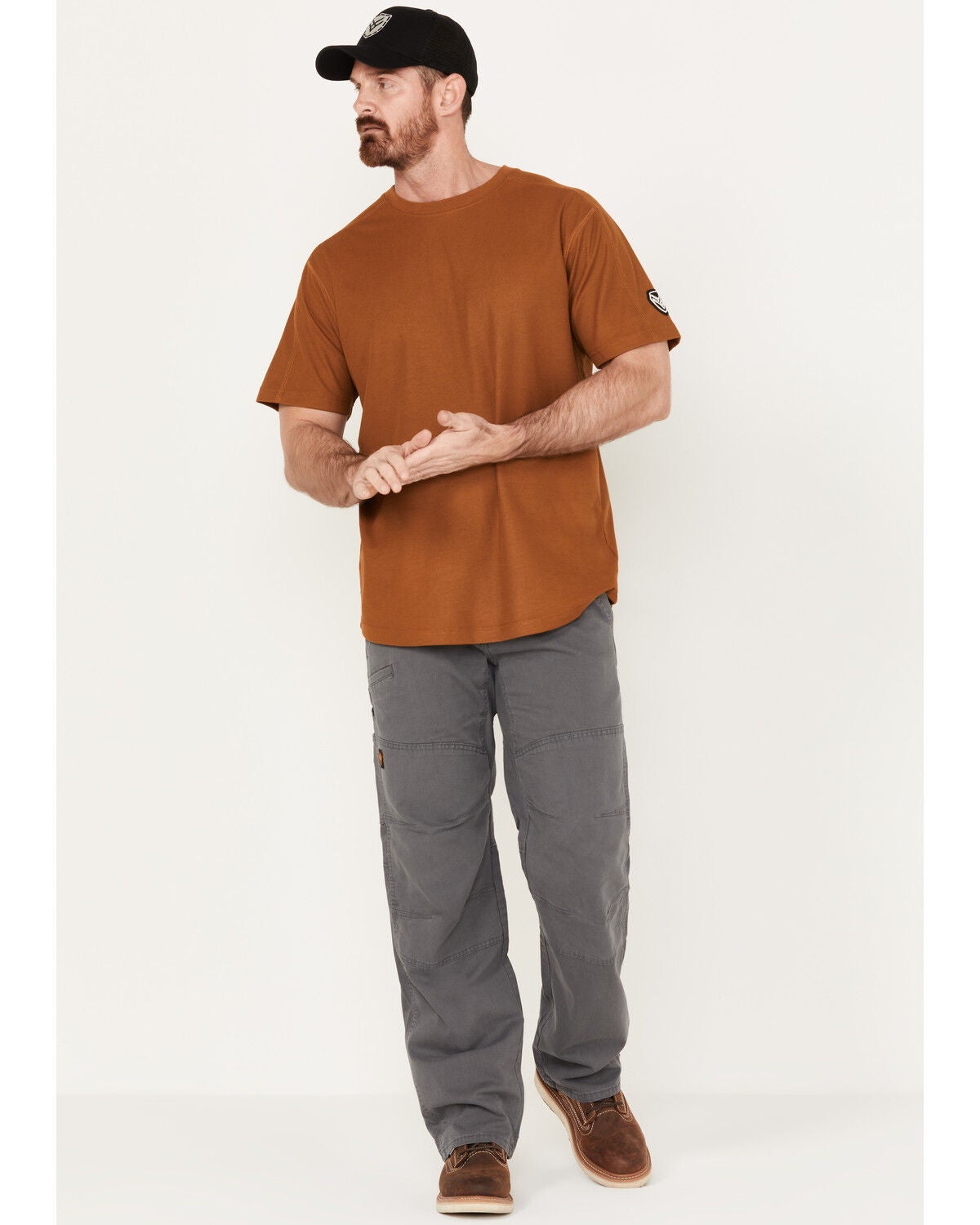 Hawx Men's Santiago Double Front Logger Stretch Work Pants, Charcoal, hi-res