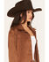 Image #2 - Ariat Women's Ally Long Sleeve Faux Suede Oversized Shacket, Brown, hi-res